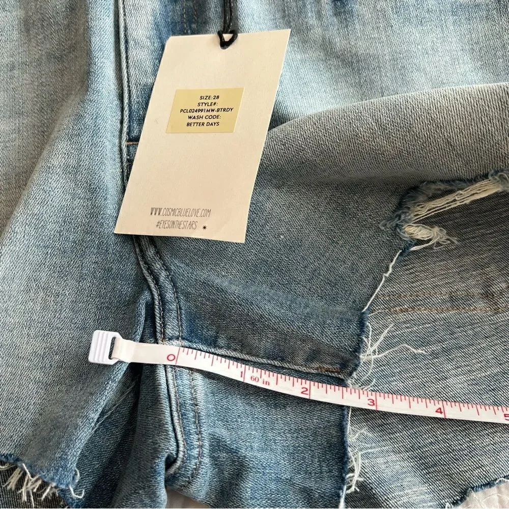 ✨ Cosmic Blue Love Women’s High Rise Cutoff Shorts 28 NWT Stitch Fix - Picture 10 of 11
